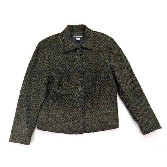 Sag Harbor Women's Blazer Jacket Size 8 Green Textured - Picture 1 of 10